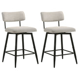 Levine Cream Fabric Upholstered Swivel Counter Chair (Set Of 2) - Ornate Home