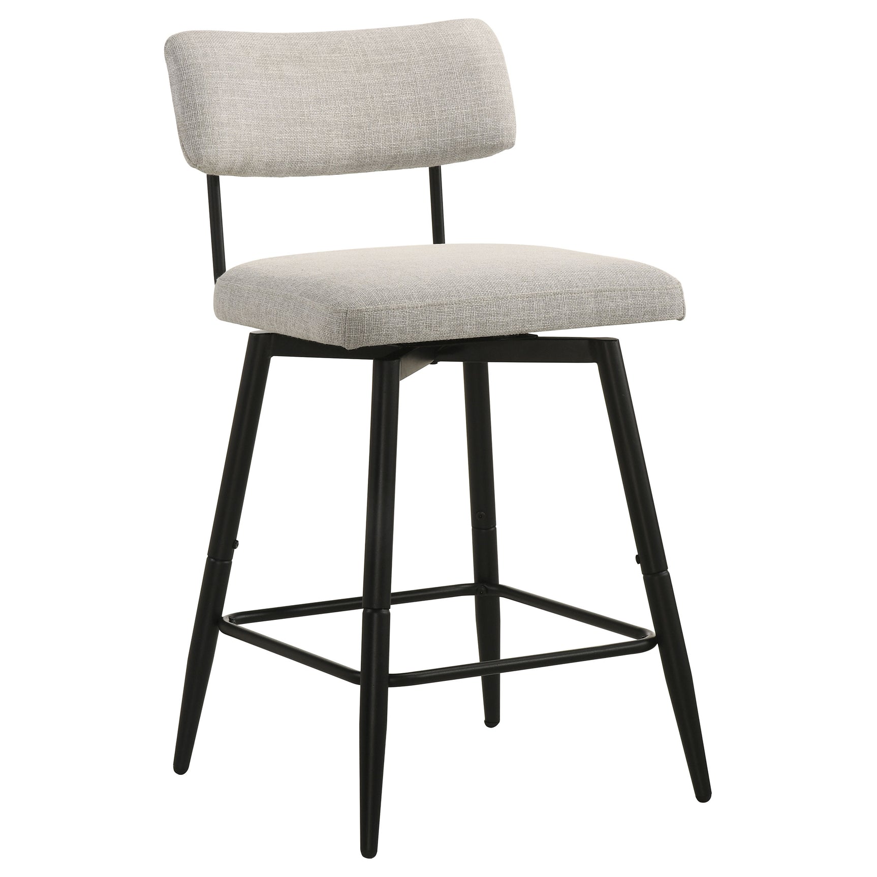 Levine Cream Fabric Upholstered Swivel Counter Chair (Set Of 2) - Ornate Home