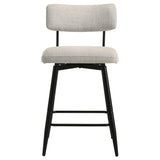 Levine Cream Fabric Upholstered Swivel Counter Chair (Set Of 2) - Ornate Home