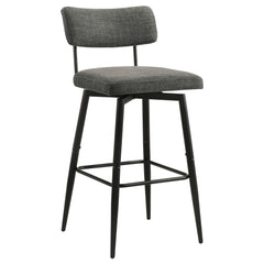 Levine Grey Fabric Upholstered Swivel Bar Chair (Set Of 2) - Ornate Home
