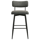 Levine Grey Fabric Upholstered Swivel Bar Chair (Set Of 2) - Ornate Home