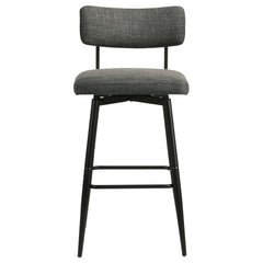 Levine Grey Fabric Upholstered Swivel Bar Chair (Set Of 2) - Ornate Home