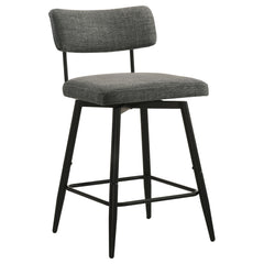 Levine Grey Fabric Upholstered Swivel Counter Chair (Set Of 2) - Ornate Home