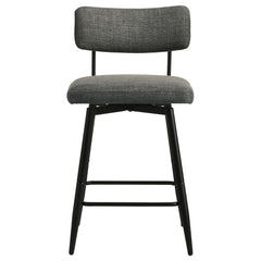 Levine Grey Fabric Upholstered Swivel Counter Chair (Set Of 2) - Ornate Home