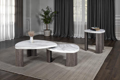 Levis Gray Triangle End Table - Ornate Home