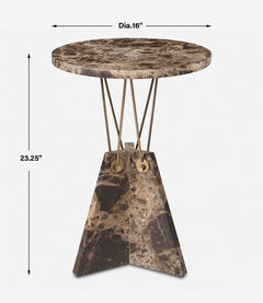 Levitate Brown Marble Accent Table - Ornate Home