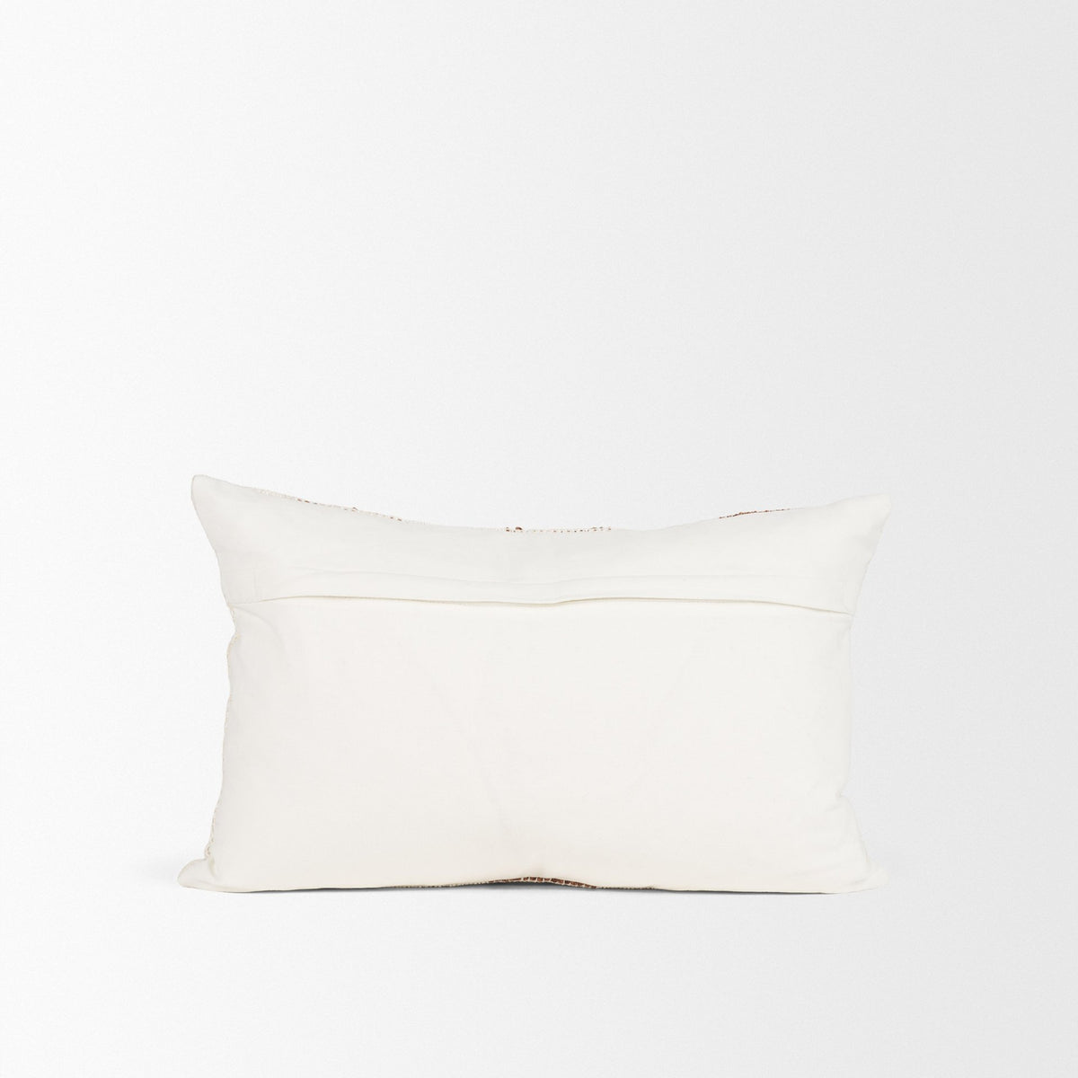 Levon Cream/Orange 13x21 Lumbar Plush Dashed Stripes Decorative Pillow Cover with Down Filler