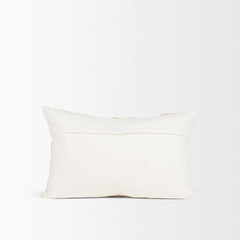 Levon Cream/Orange 13x21 Lumbar Plush Dashed Stripes Decorative Pillow Cover with Down Filler - Ornate Home