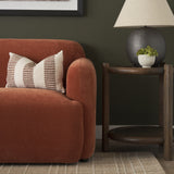 Levon Cream/Orange 13x21 Lumbar Plush Dashed Stripes Decorative Pillow Cover with Down Filler