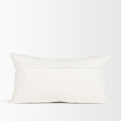 Levon Cream/Orange 14x26 Lumbar Plush Dashed Stripes Decorative Pillow Cover