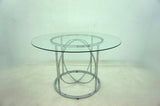 Levy Chrome 48-inch Round Glass Top Dining Table - Ornate Home
