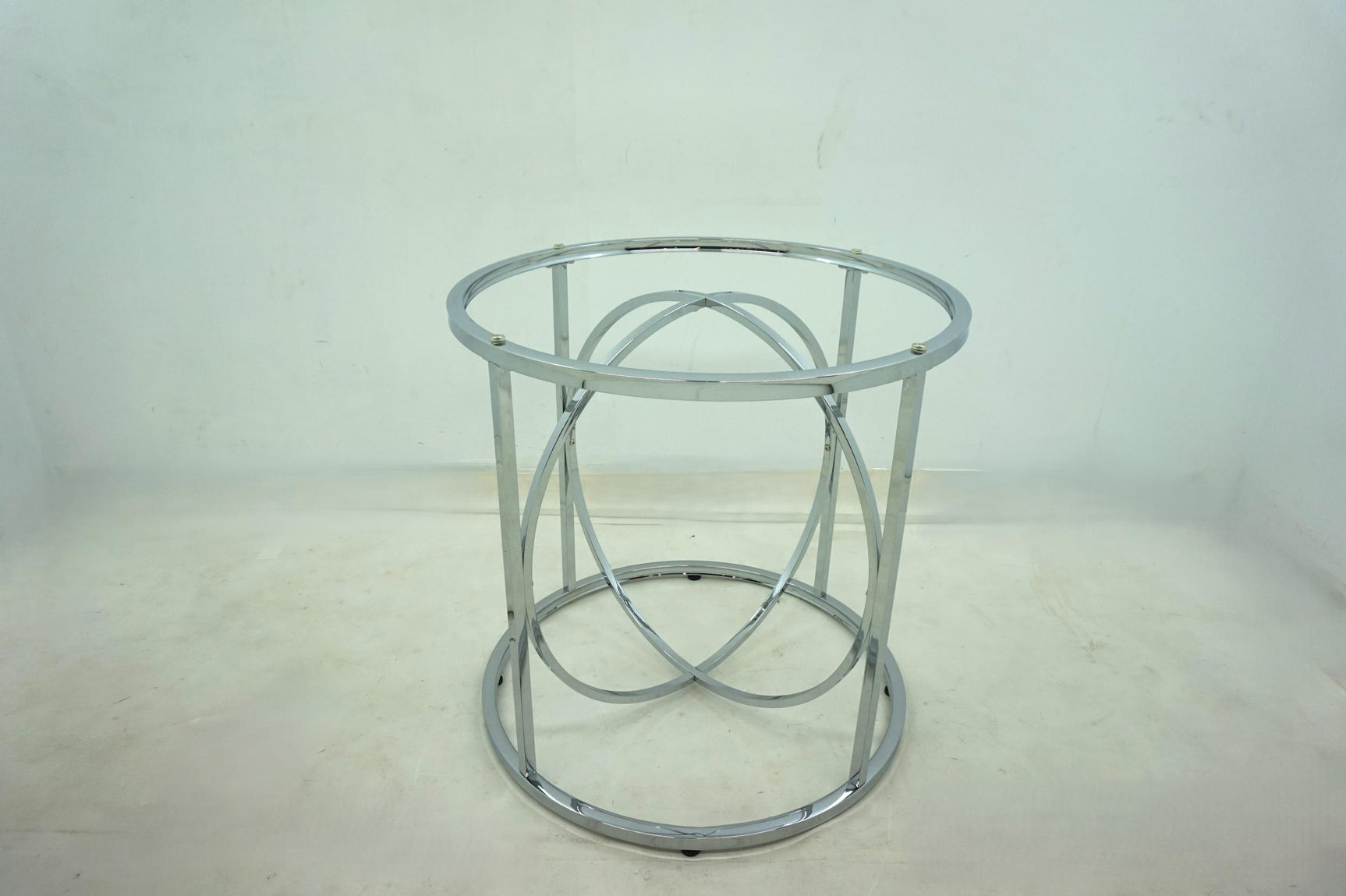 Levy Chrome 48-inch Round Glass Top Dining Table - Ornate Home