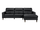 Lewes Black 2-Piece Sectional with Right Chaise - Ornate Home
