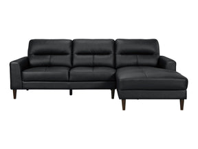 Lewes Black 2-Piece Sectional with Right Chaise - Ornate Home