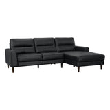 Lewes Black 2-Piece Sectional with Right Chaise - Ornate Home