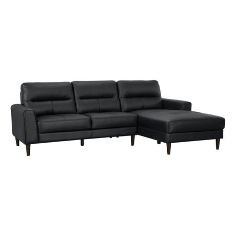 Lewes Black 2-Piece Sectional with Right Chaise - Ornate Home