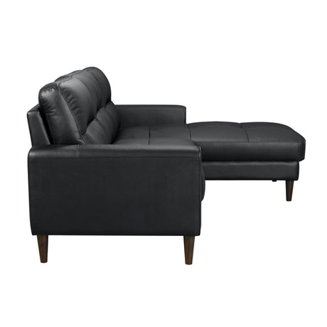 Lewes Black 2-Piece Sectional with Right Chaise - Ornate Home