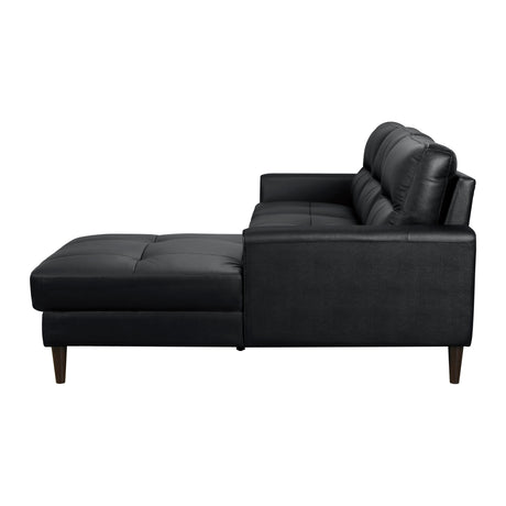 Lewes Black 2-Piece Sectional with Right Chaise - Ornate Home