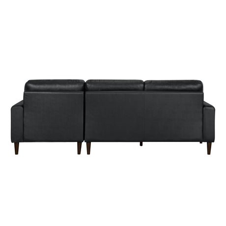 Lewes Black 2-Piece Sectional with Right Chaise - Ornate Home