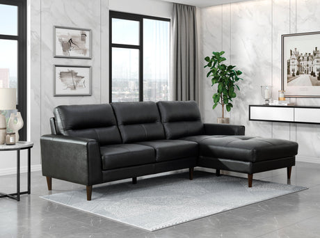 Lewes Black 2-Piece Sectional with Right Chaise - Ornate Home