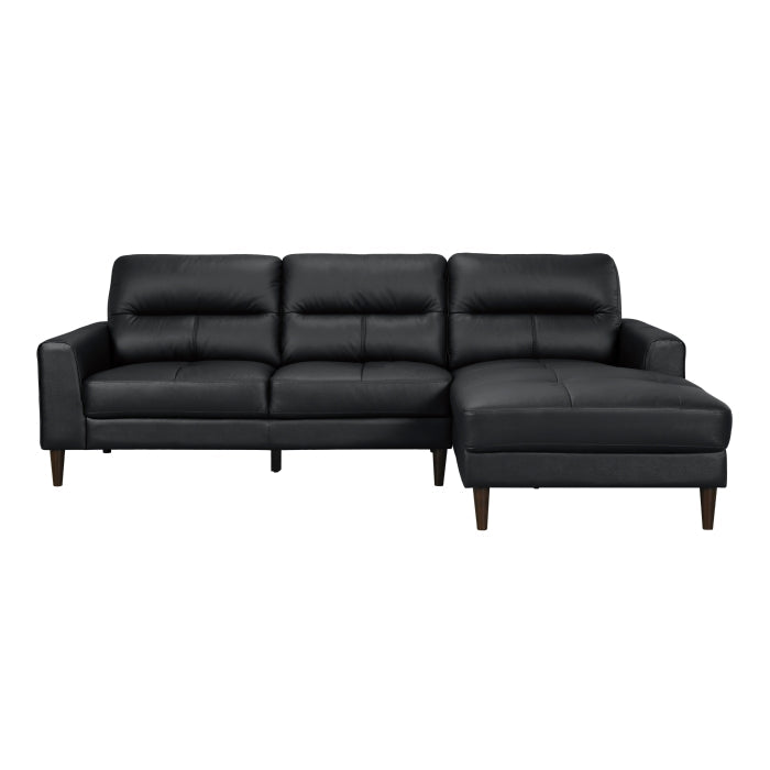 Lewes Black 2-Piece Sectional with Right Chaise - Ornate Home