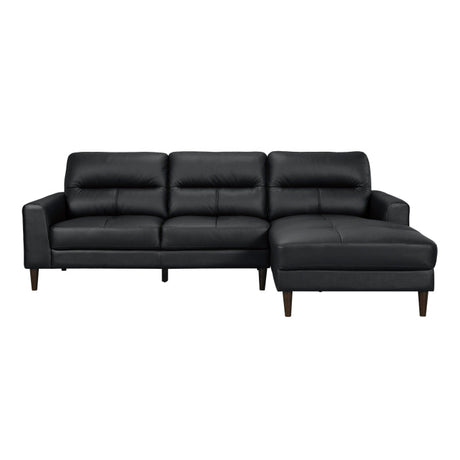 Lewes Black 2-Piece Sectional with Right Chaise - Ornate Home