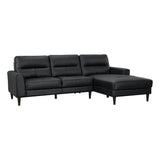 Lewes Black 2-Piece Sectional with Right Chaise - Ornate Home