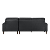 Lewes Black 2-Piece Sectional with Right Chaise - Ornate Home