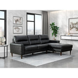 Lewes Black 2-Piece Sectional with Right Chaise - Ornate Home