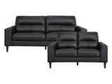 Lewes Black Sofa & Loveseat - Ornate Home