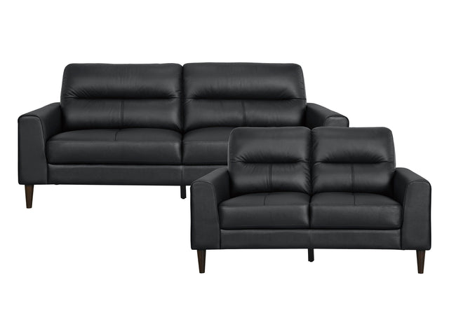 Lewes Black Sofa & Loveseat - Ornate Home
