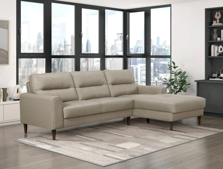 Lewes Latte 2-Piece Sectional with Right Chaise - Ornate Home