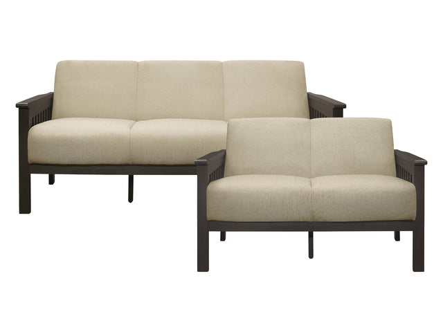 Lewiston Antique Gray / Brown Sofa & Loveseat - Ornate Home