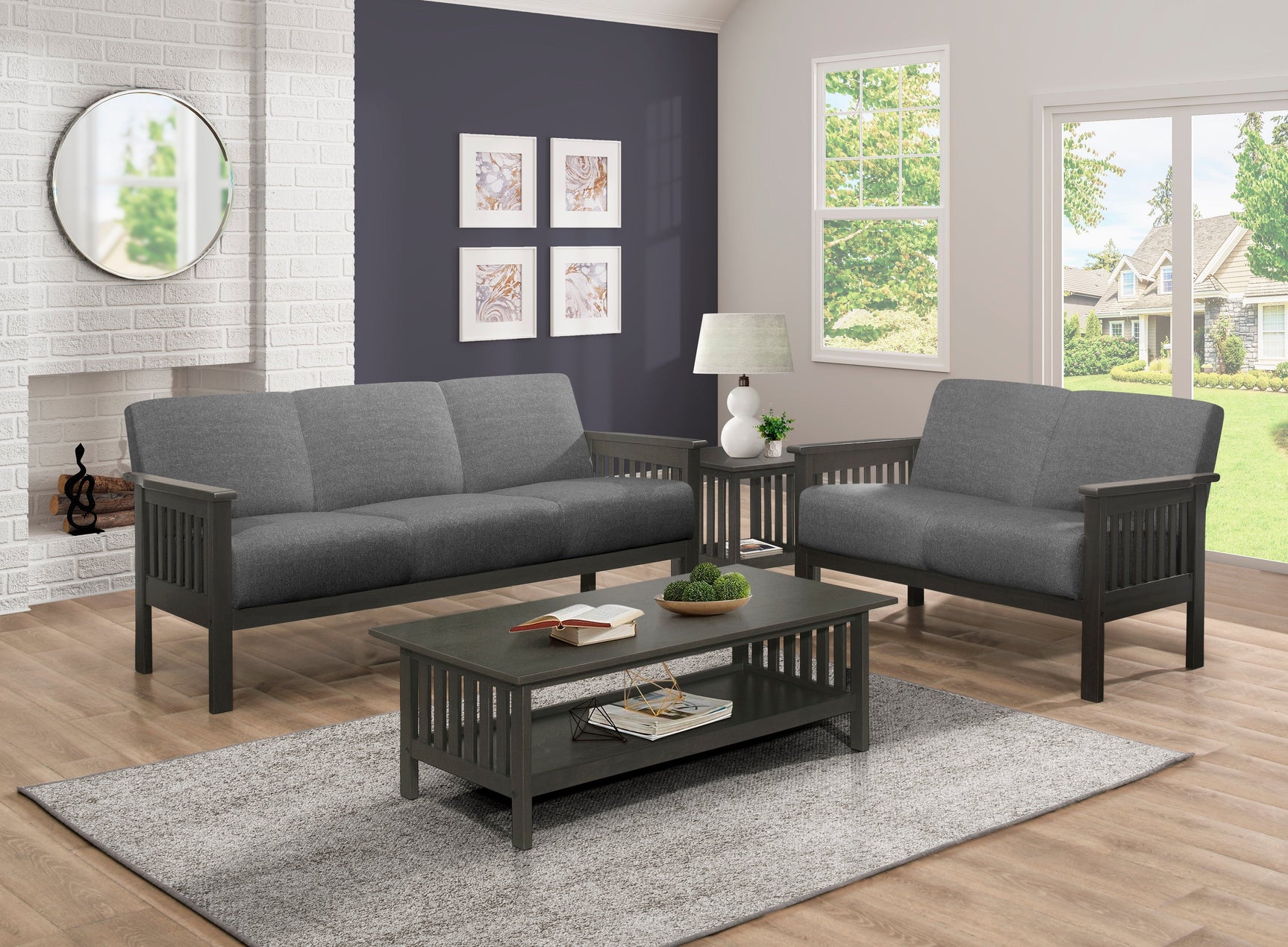 Lewiston Gray Loveseat - Ornate Home
