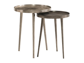 Lex Satin Nickel/Graphite Nesting Table - Ornate Home