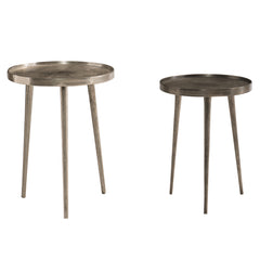 Lex Satin Nickel/Graphite Nesting Table - Ornate Home