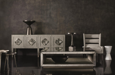 Lex Satin Nickel/Graphite Nesting Table - Ornate Home