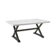 Lexi Espresso Base / White Marble Top Dining Table - Ornate Home