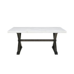 Lexi Espresso Base / White Marble Top Dining Table - Ornate Home