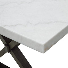 Lexi Espresso Base / White Marble Top Dining Table - Ornate Home