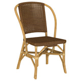 Lexley Brown Woven Rattan Dining Side Chair (Set of 2) - Ornate Home