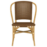 Lexley Brown Woven Rattan Dining Side Chair (Set of 2) - Ornate Home
