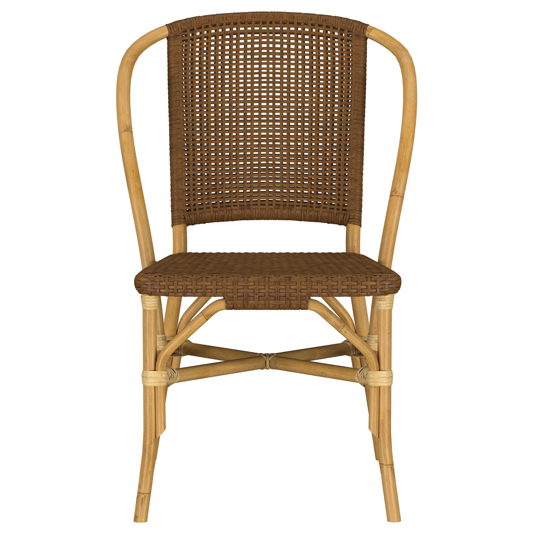 Lexley Brown Woven Rattan Dining Side Chair (Set of 2) - Ornate Home