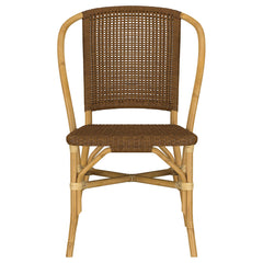 Lexley Brown Woven Rattan Dining Side Chair (Set of 2) - Ornate Home