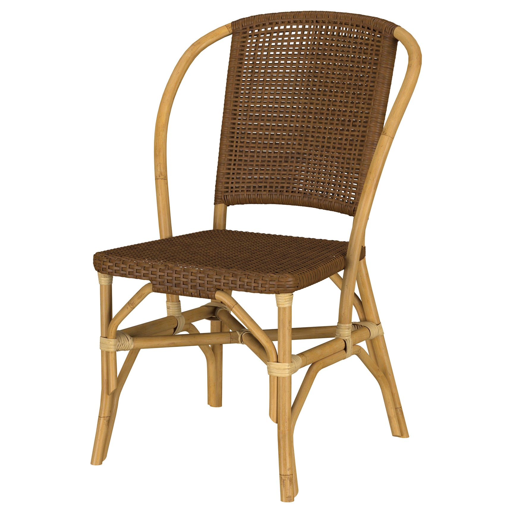 Lexley Brown Woven Rattan Dining Side Chair (Set of 2) - Ornate Home