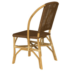 Lexley Brown Woven Rattan Dining Side Chair (Set of 2) - Ornate Home