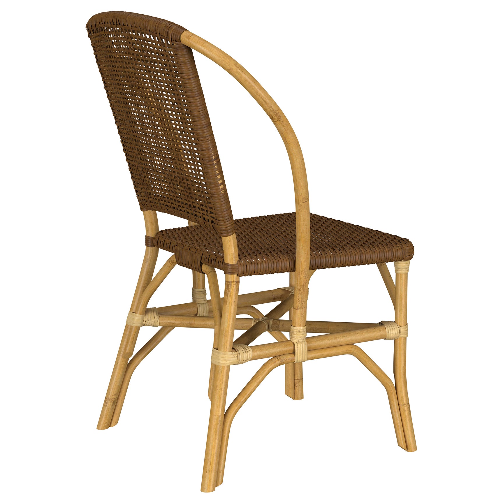 Lexley Brown Woven Rattan Dining Side Chair (Set of 2) - Ornate Home