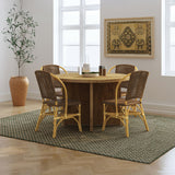 Lexley Brown Woven Rattan Dining Side Chair (Set of 2) - Ornate Home
