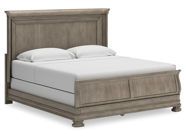 Lexorne Gray California King Sleigh Bed - Ornate Home