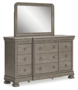 Lexorne Gray Dresser and Mirror - Ornate Home